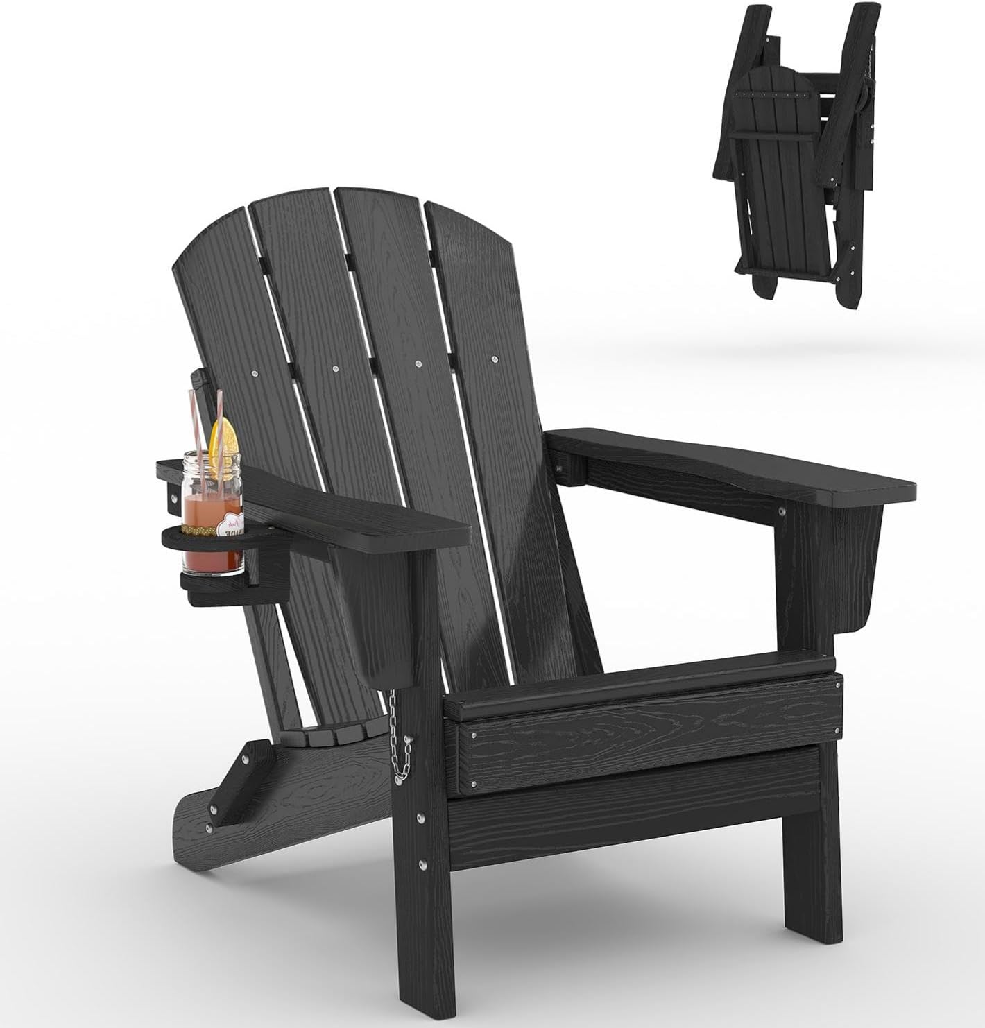 Outdoor Furniture Hdpe - Chaise Adirondack pliable en plastique HDPE,