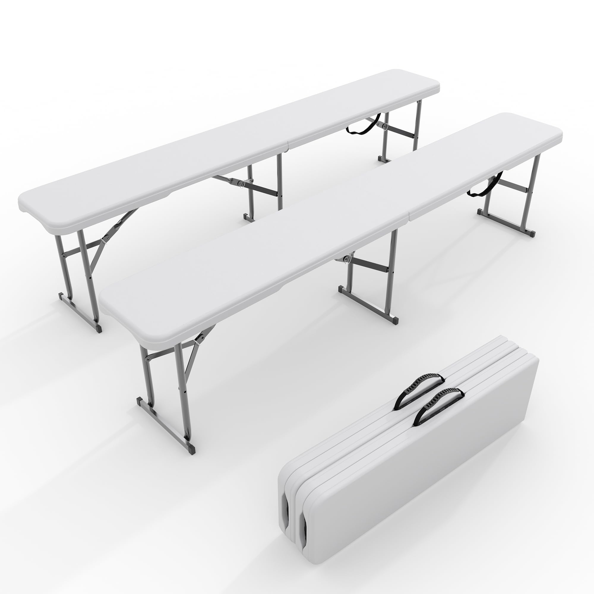 Outdoor Furniture Hdpe - Lot de 2 bancs pliants d'extérieur