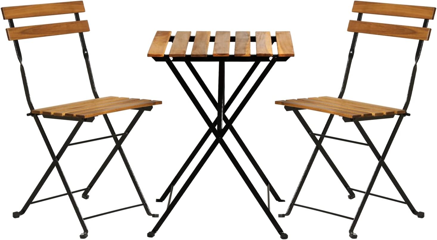 Outdoor Furniture Table And Chairs - Ensemble bistrot de patio pliable en