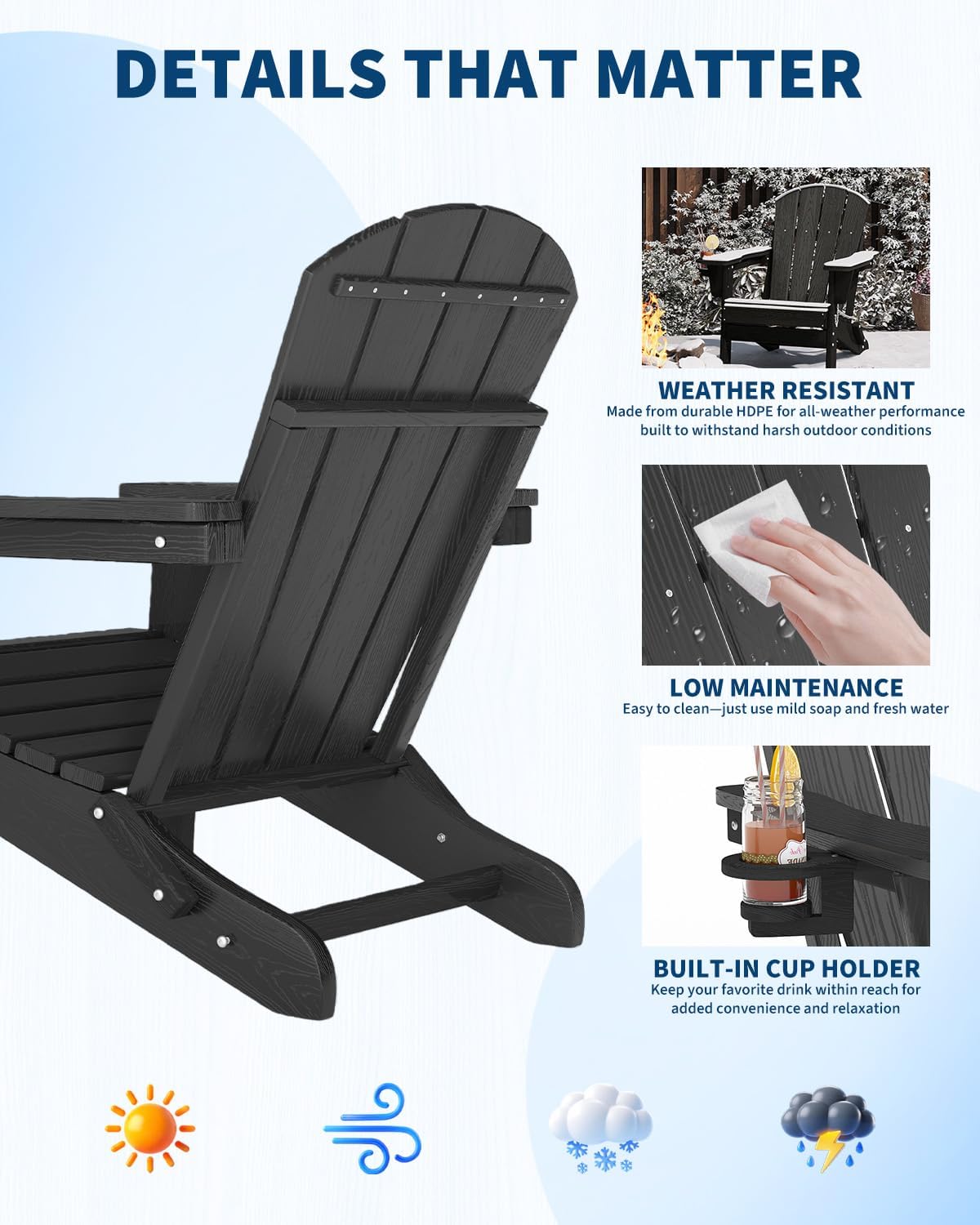 Chaise Adirondack pliable en p - Outdoor Furniture Hdpe avis et prix